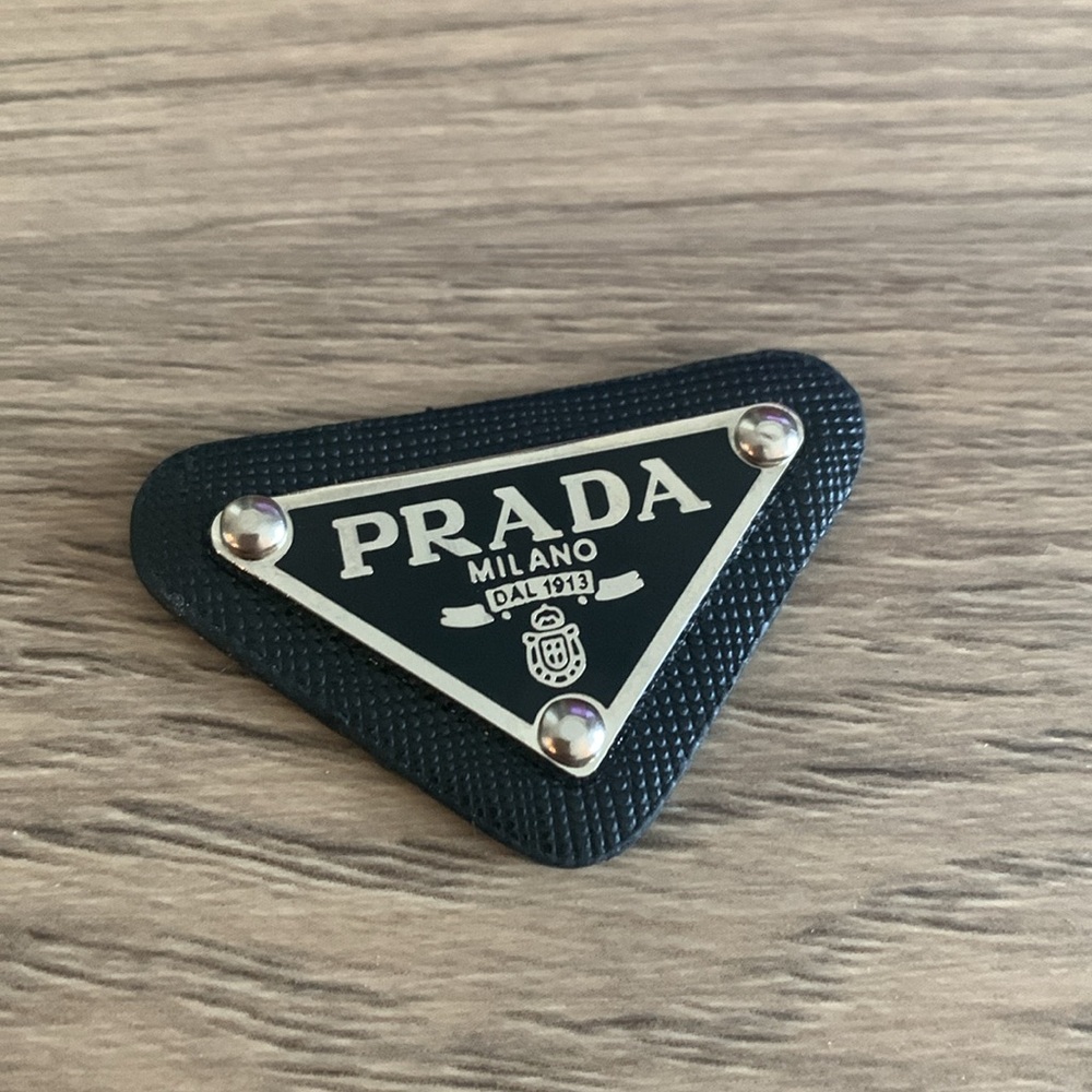 Vintage PRADA classic black/silver triangle charm